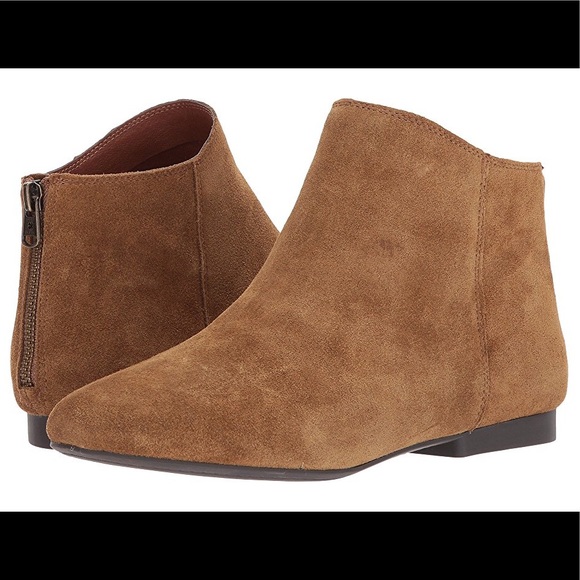 Lucky Brand Shoes - Lucky Brand Gaines Boots Booties brown suede zip flat EUC 429563